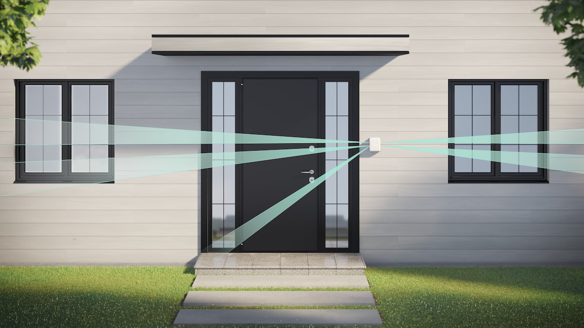 Ajax DualCurtain outdoor motion detector installation