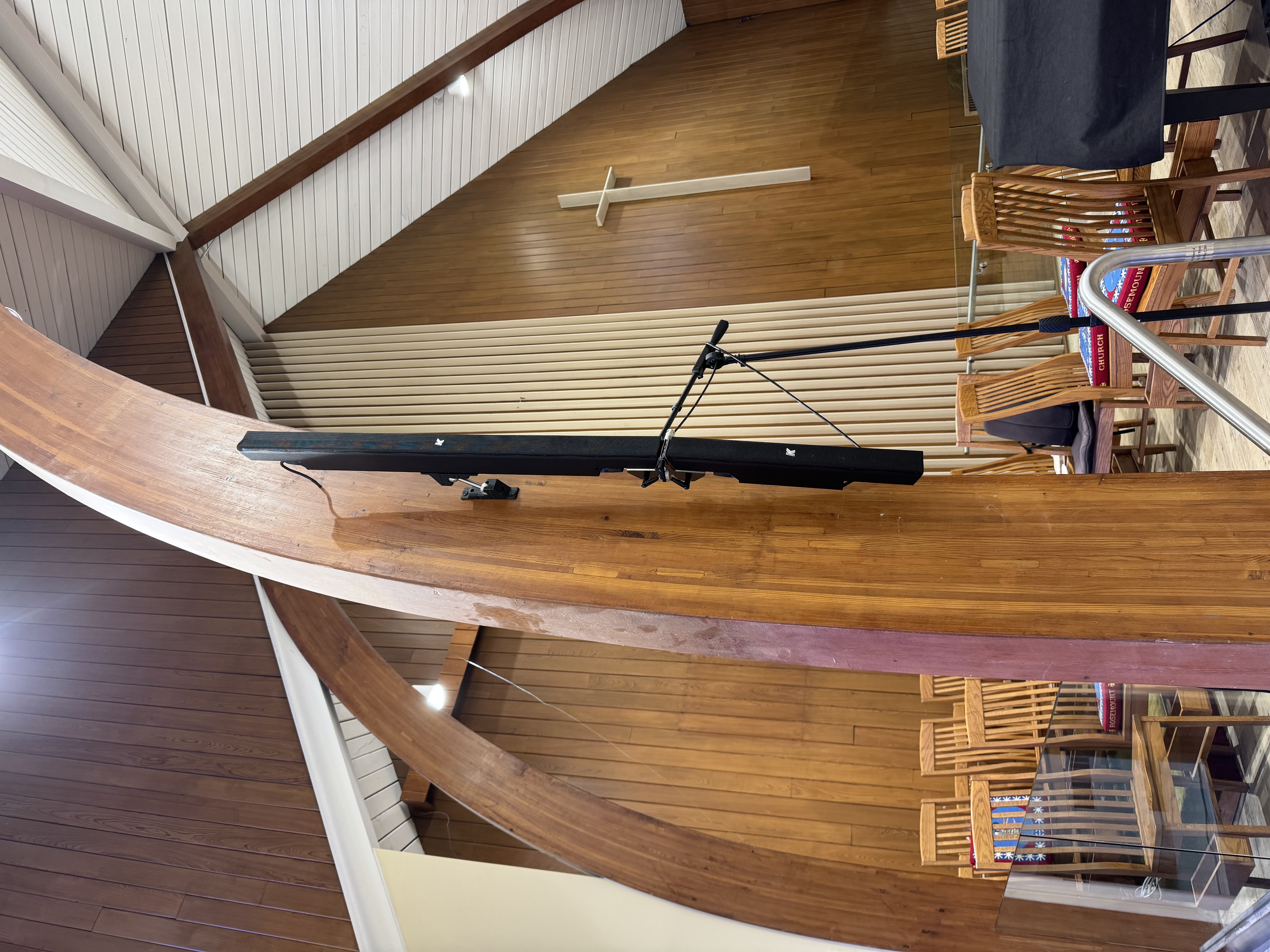 Professional speaker mounting at St. James Church